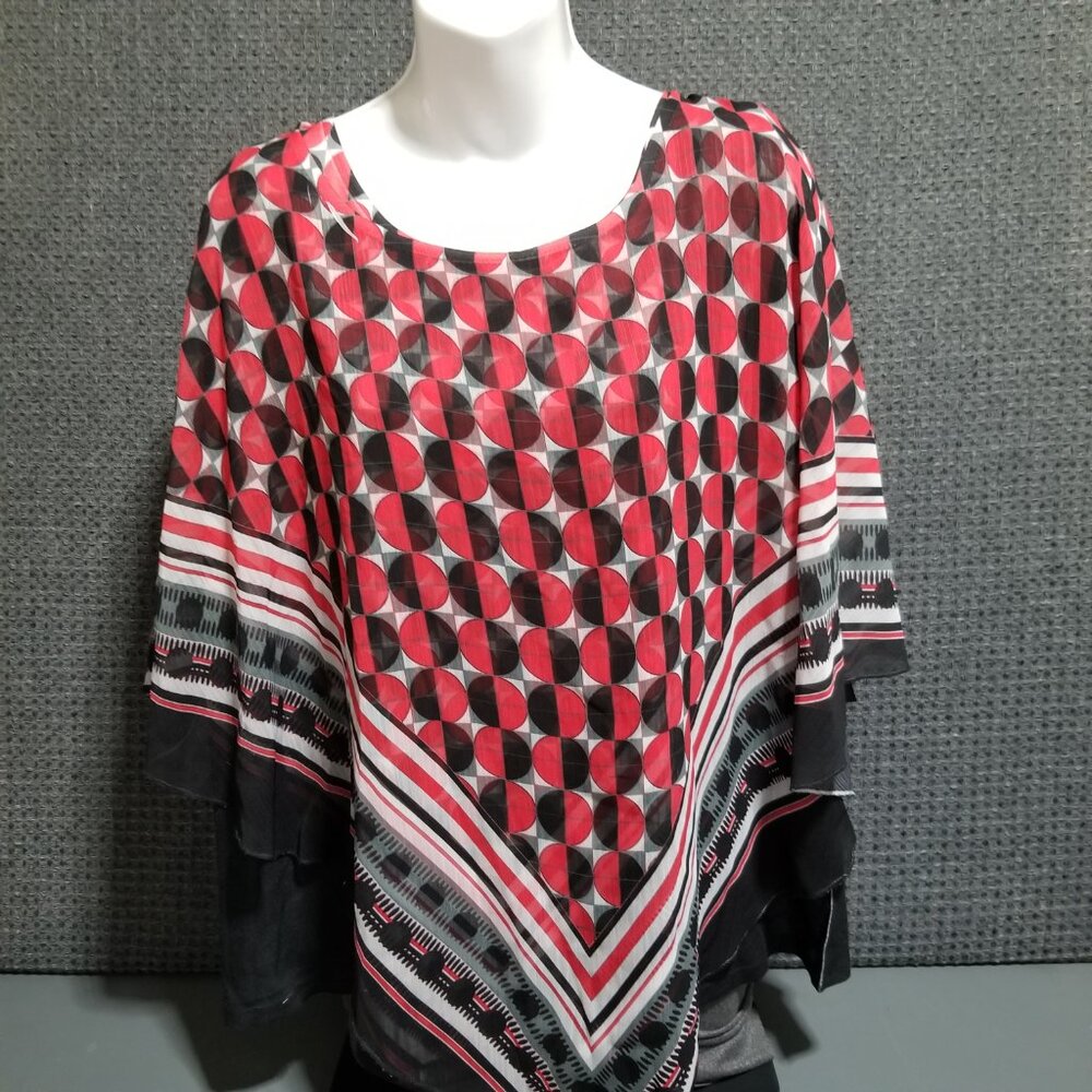 Live and Let Live Layered Scarf Blouse Women's 3X
